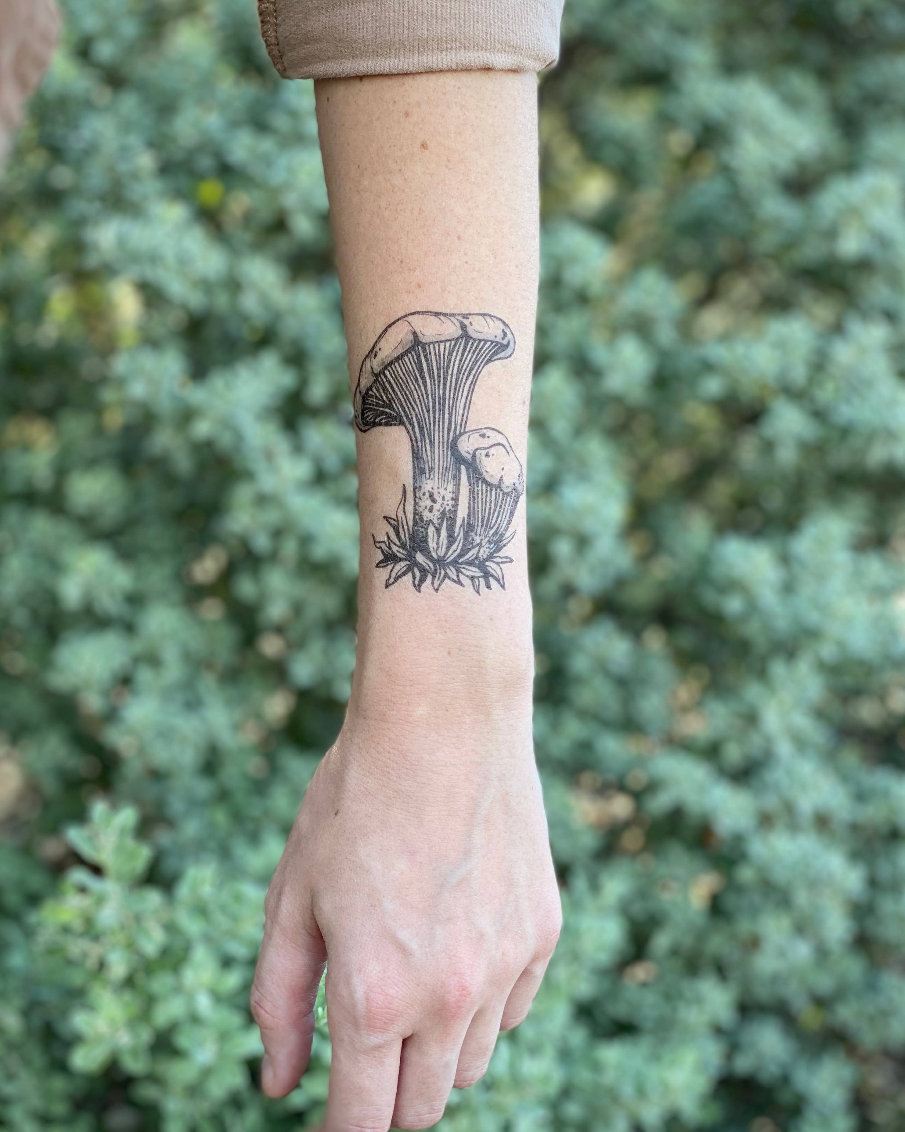 Chanterelle Mushroom Temporary Tattoo