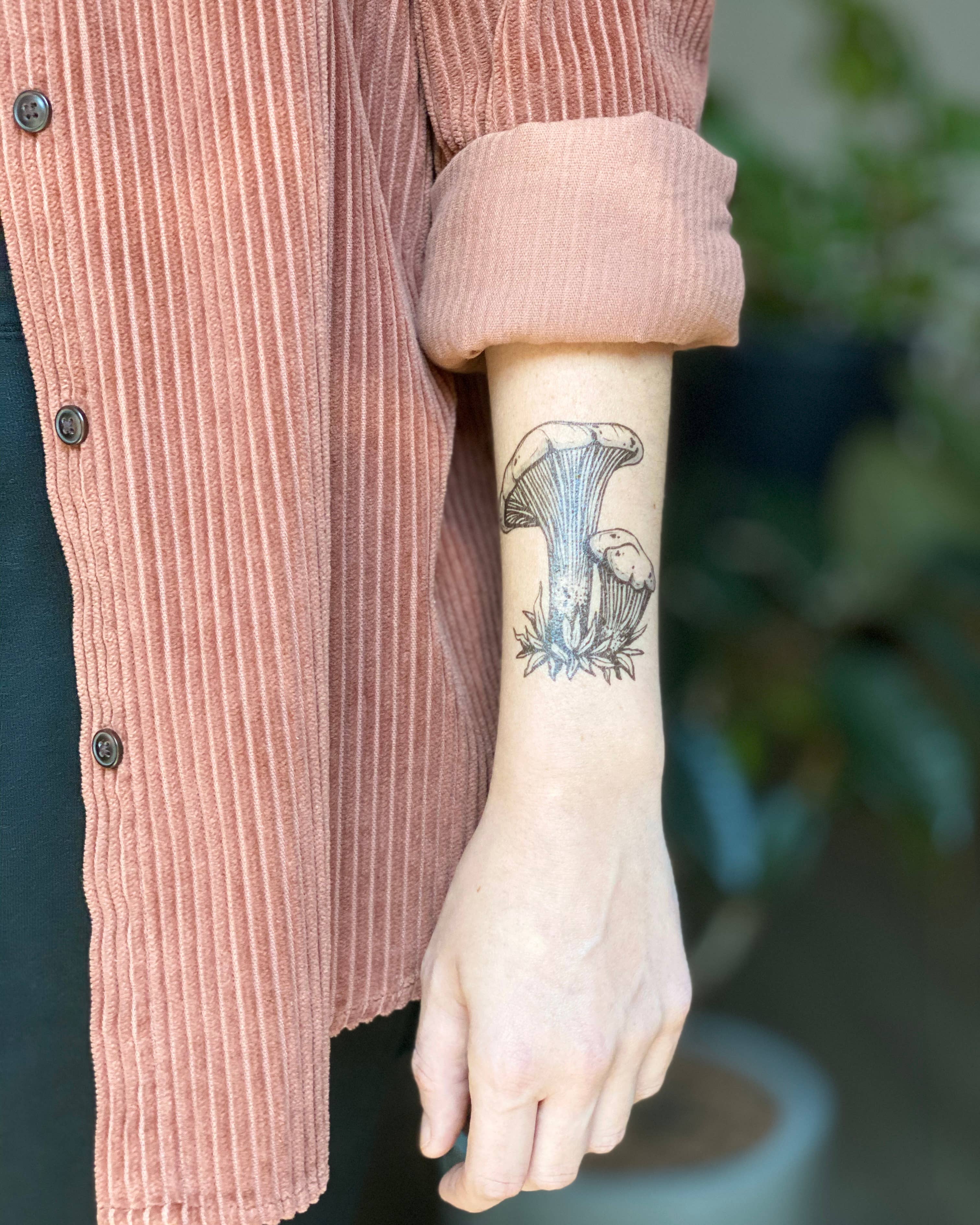 Chanterelle Mushroom Temporary Tattoo