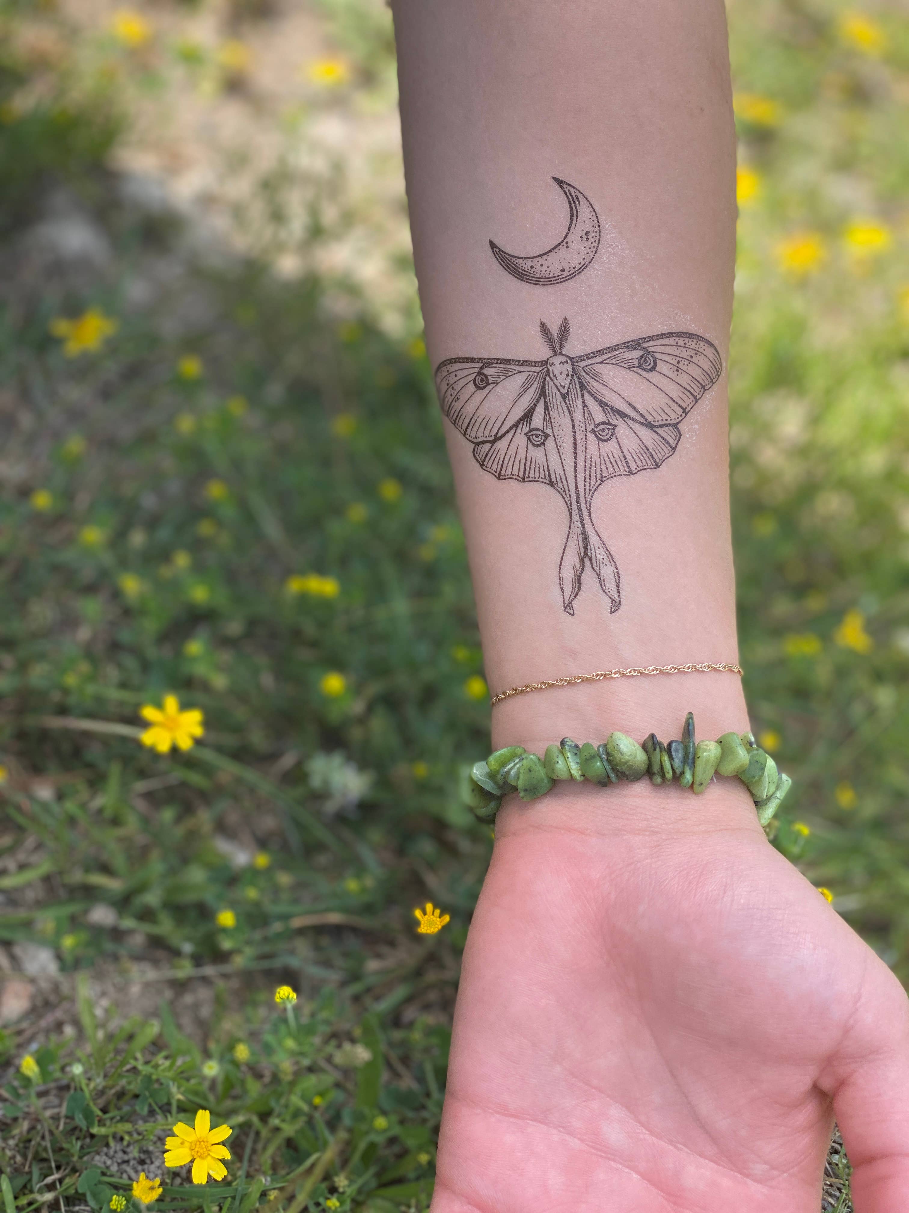 NatureTats - Luna Moth Temporary Tattoo: 1-Pack