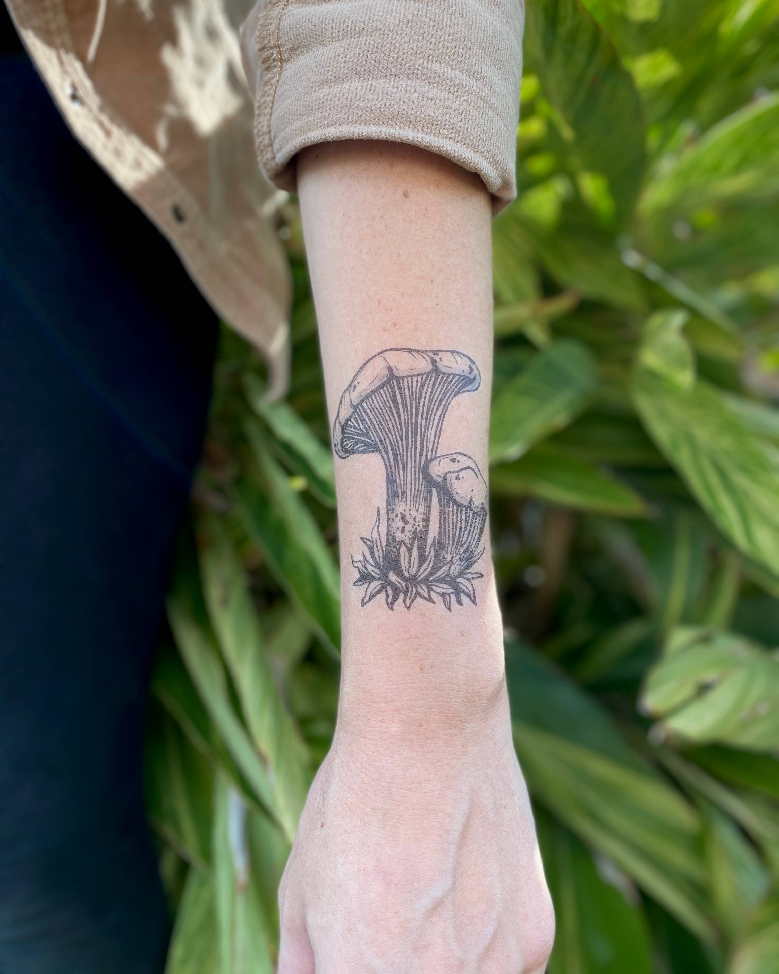 Chanterelle Mushroom Temporary Tattoo