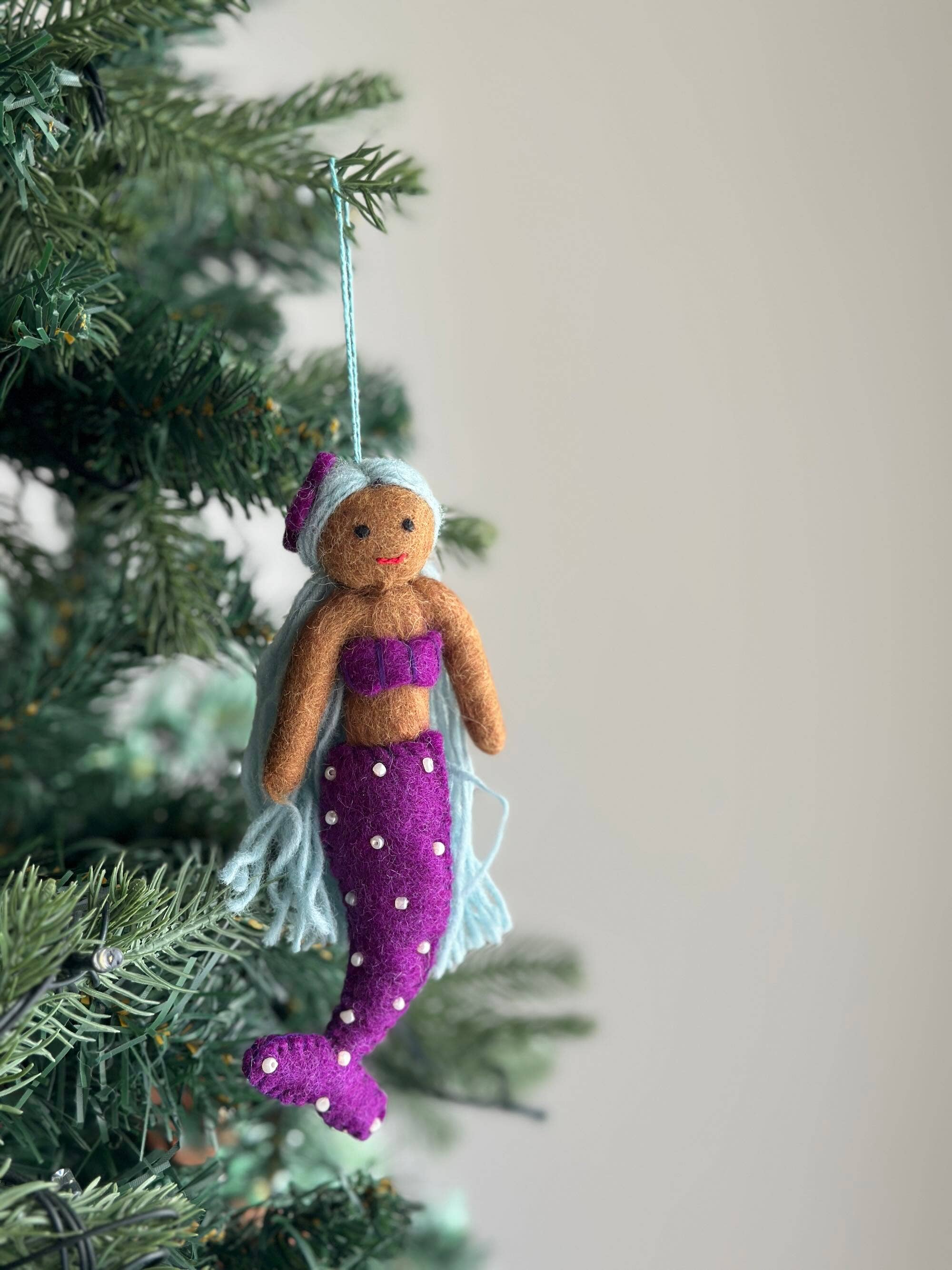 Felt Mermaid Ornament - Black