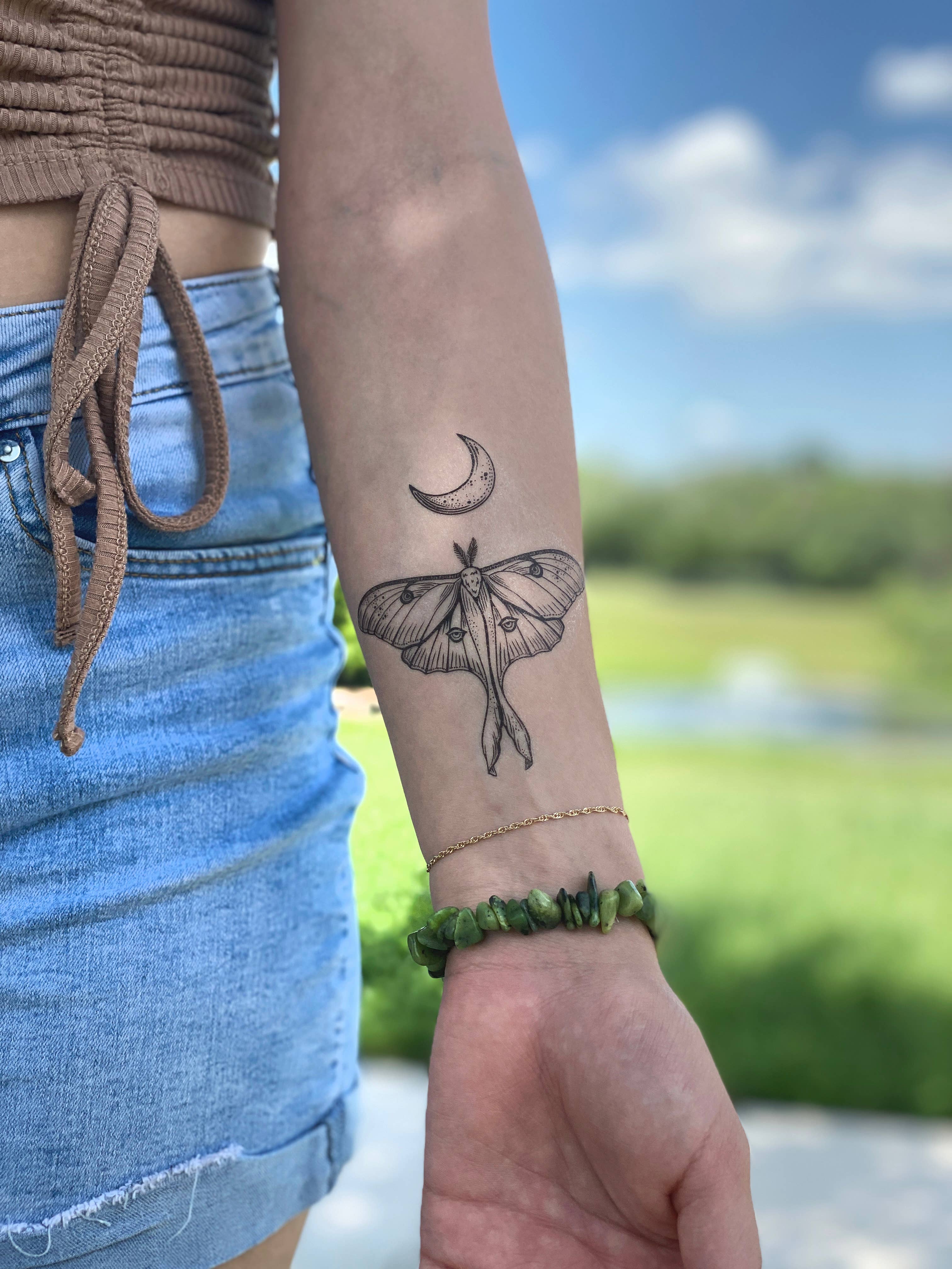 NatureTats - Luna Moth Temporary Tattoo: 1-Pack