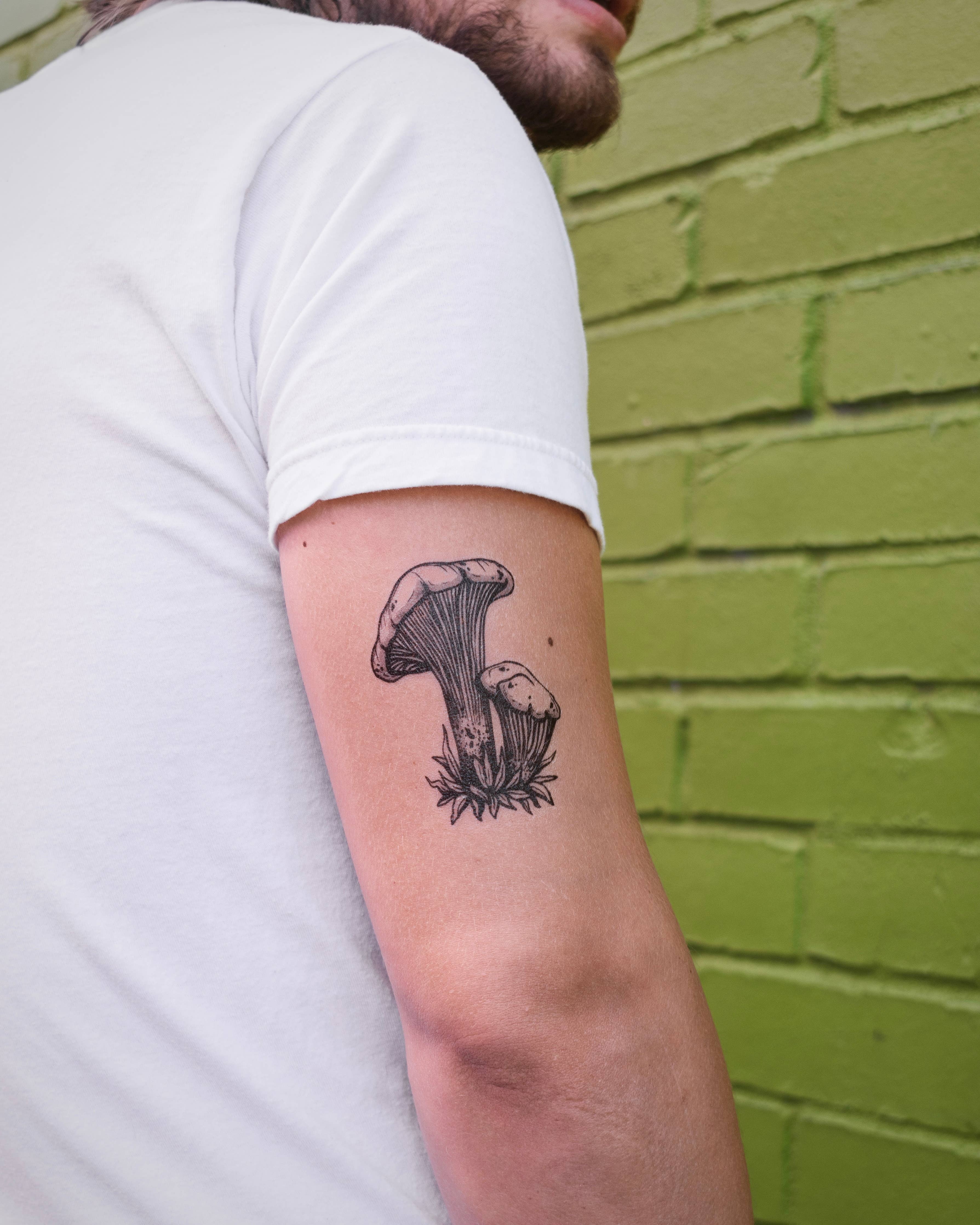 Chanterelle Mushroom Temporary Tattoo