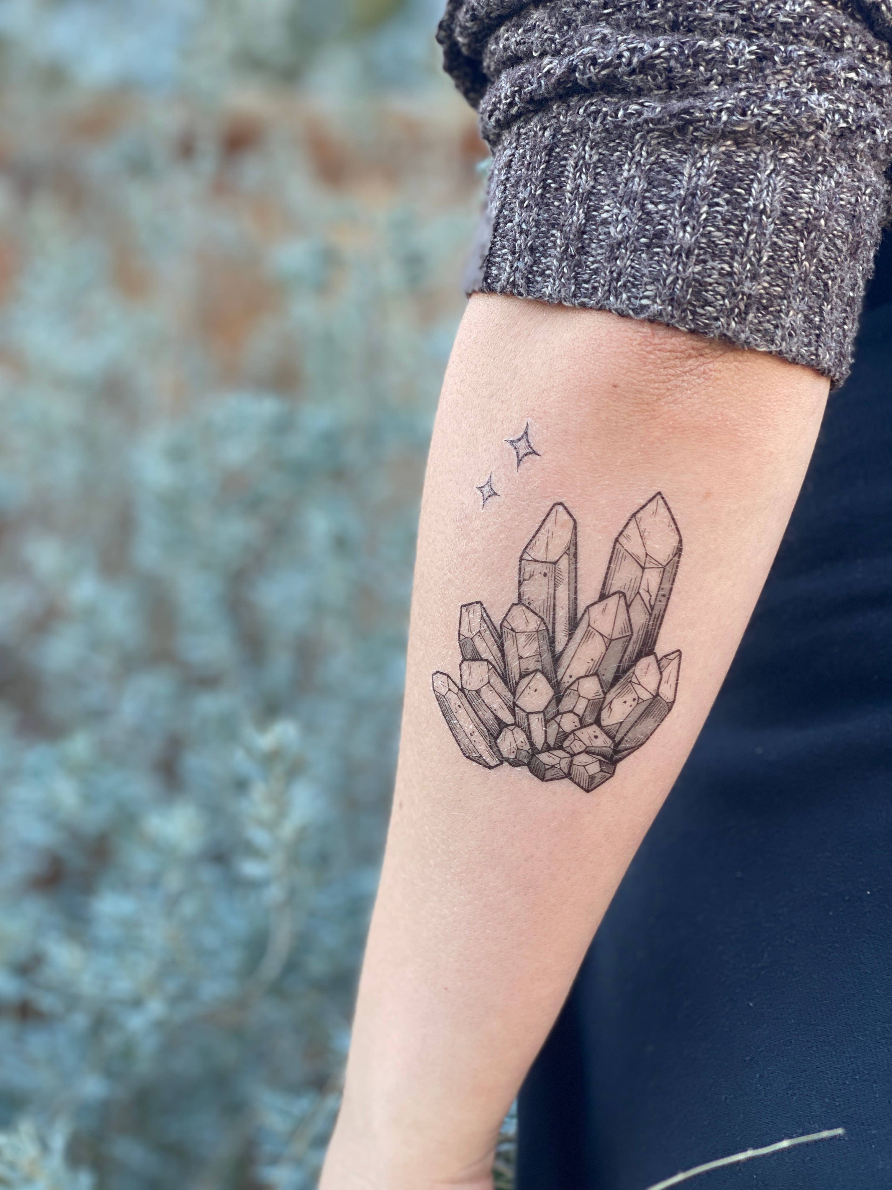 Crystal Quartz Temporary Tattoo