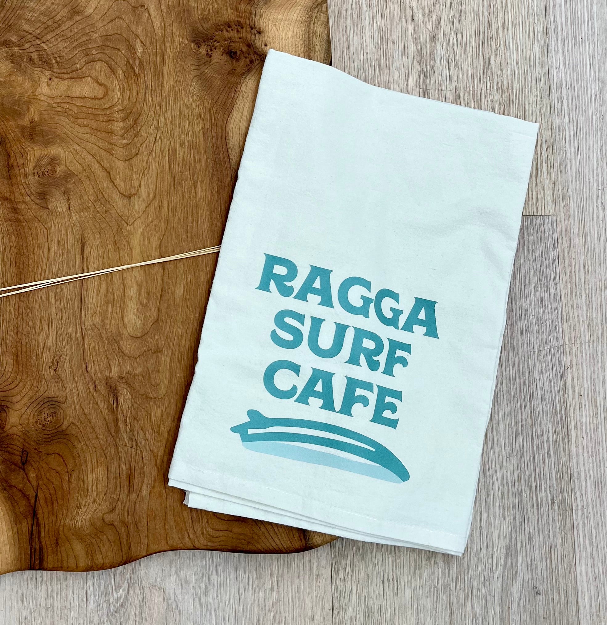 Ragga Surf Cafe Surfboard Tea Towel