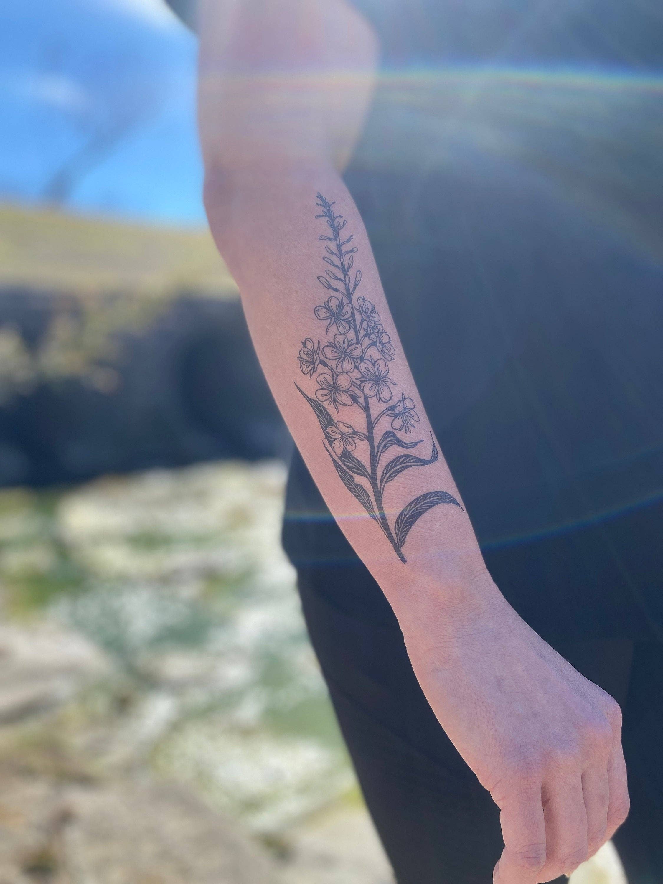 Fireweed Flower Temporary Tattoo