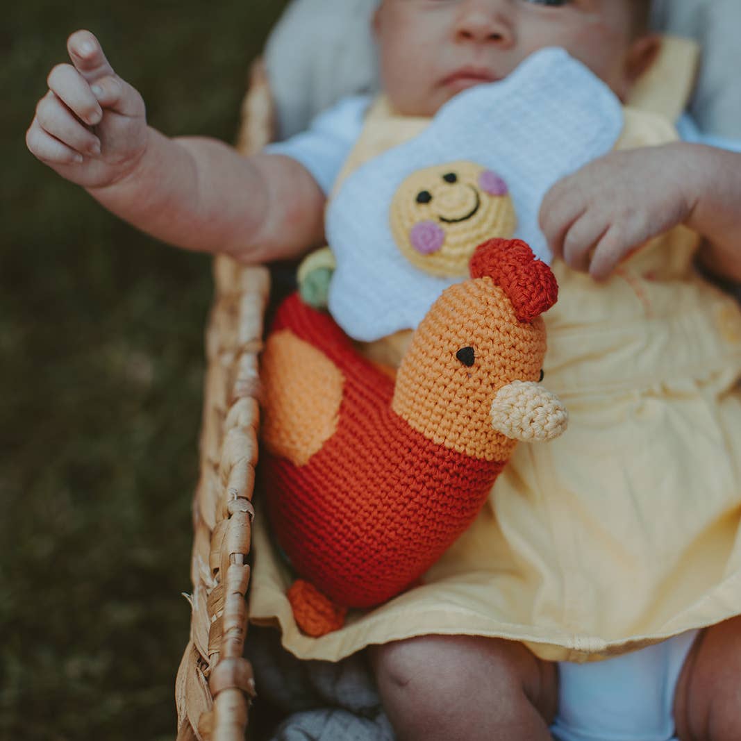 Pretend Play Food Rattle - Fried Egg