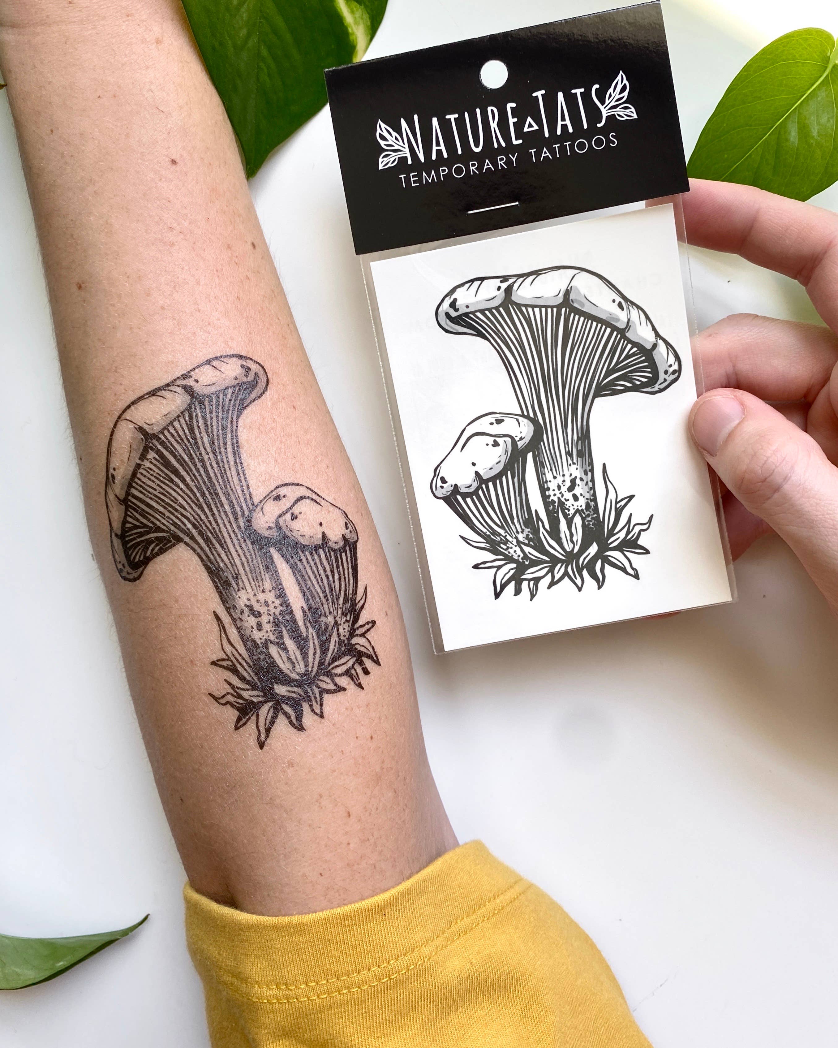 Chanterelle Mushroom Temporary Tattoo