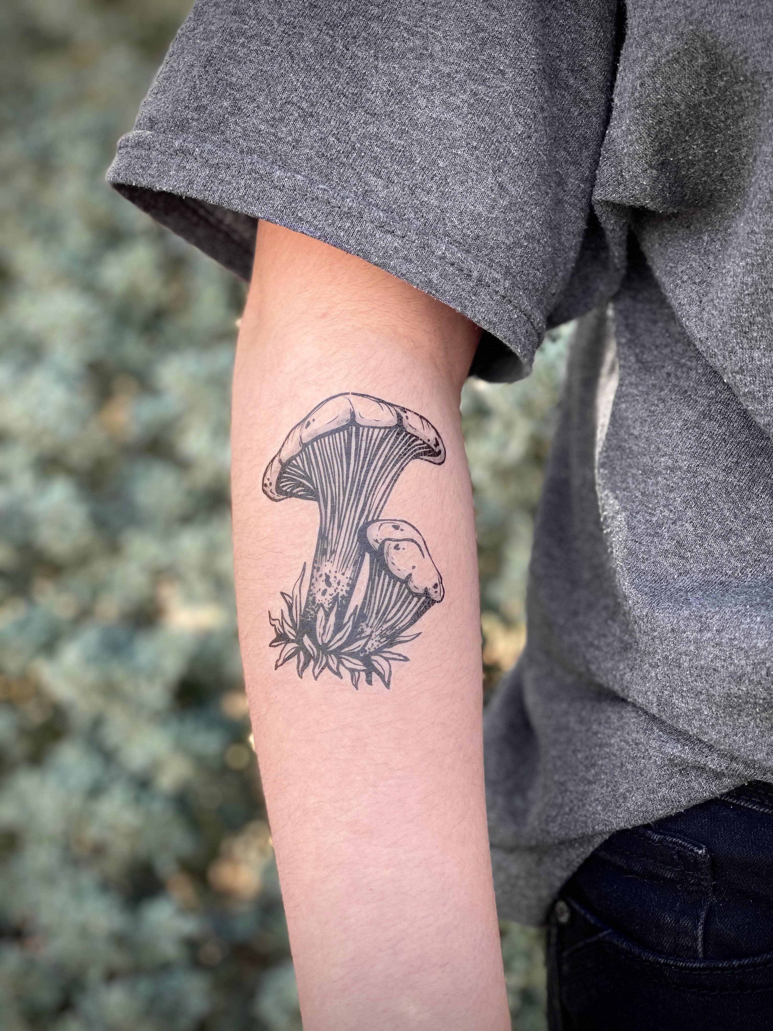 Chanterelle Mushroom Temporary Tattoo